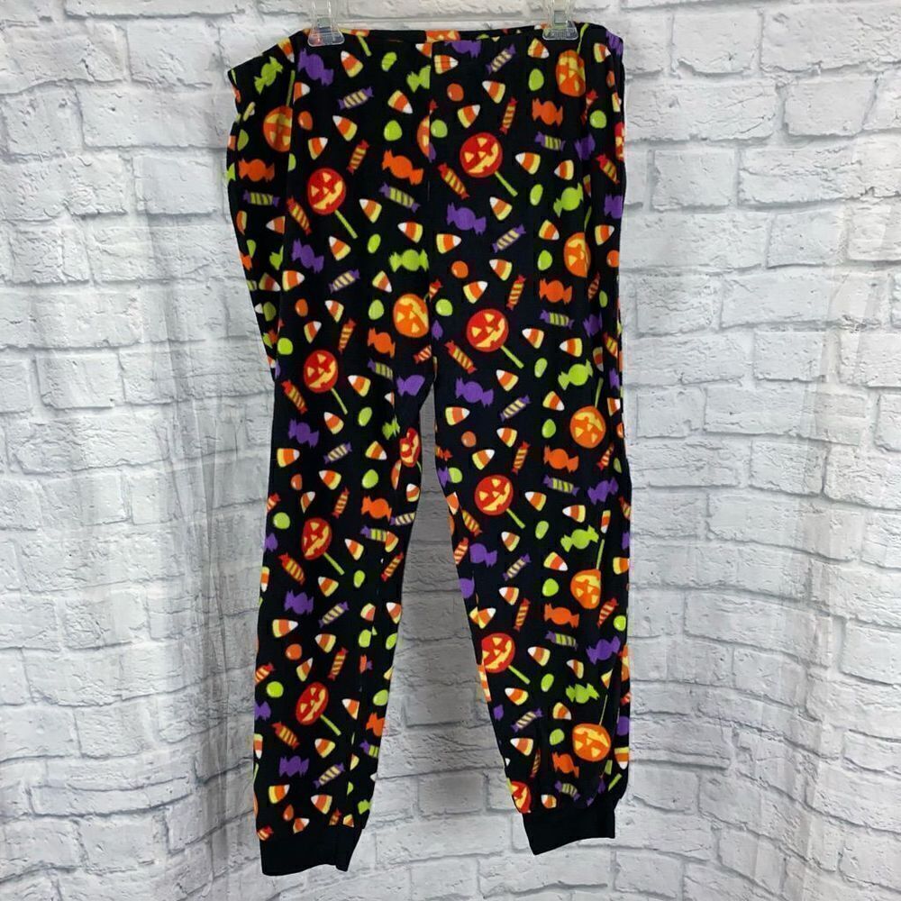 Halloween fleece cotton blend pajama joggers with elastic waist sz 2X 18W-20W
